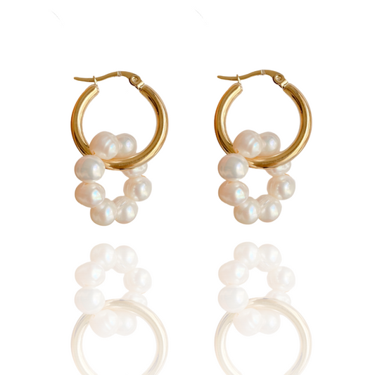 Pearl Hoop Earrings